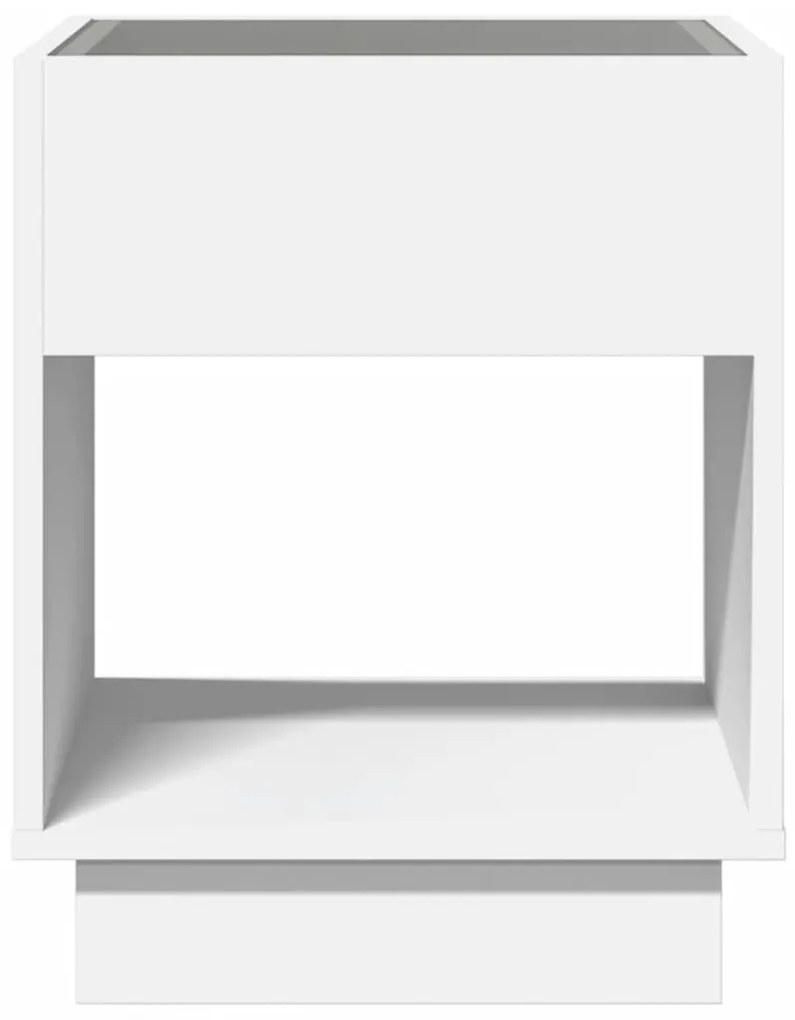 Mesa de cabeceira com luzes LED Infinity 40x40x50 cm branco