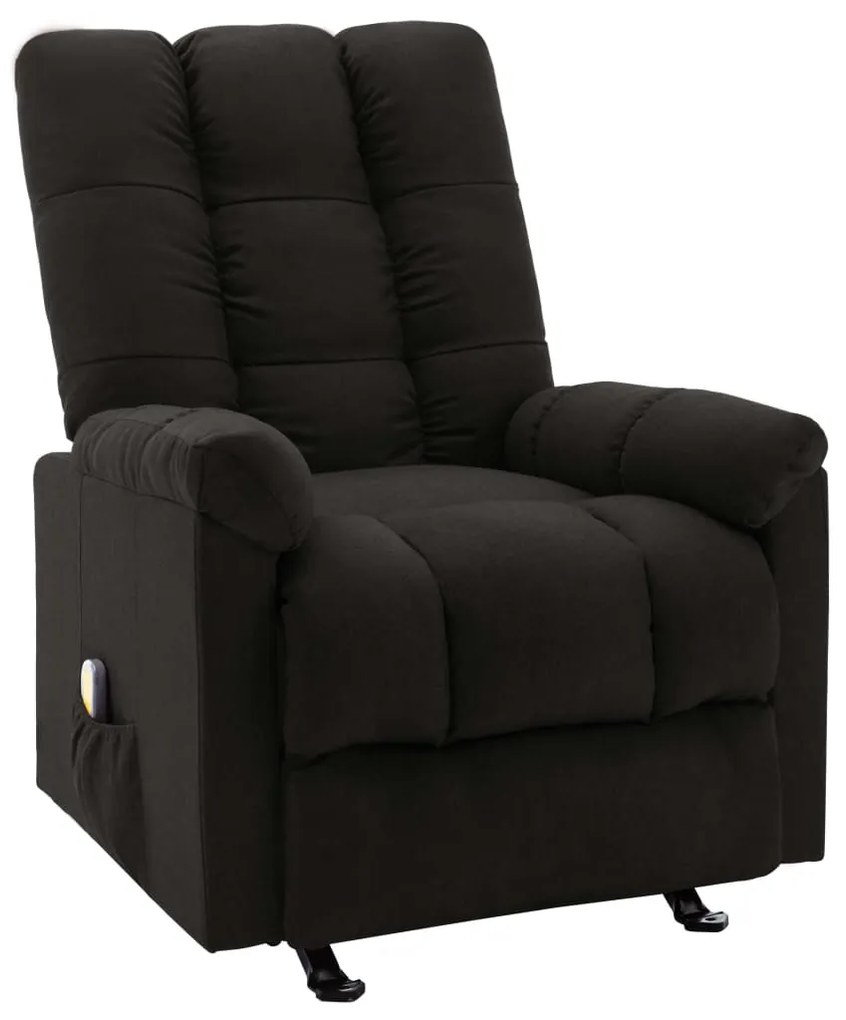 321412 vidaXL Poltrona de massagens reclinável tecido preto