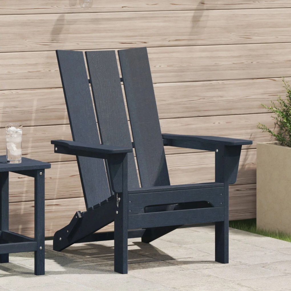 Cadeira Adirondack Dobrável Azul-marinho 74.5x80.5x90 cm HDPE