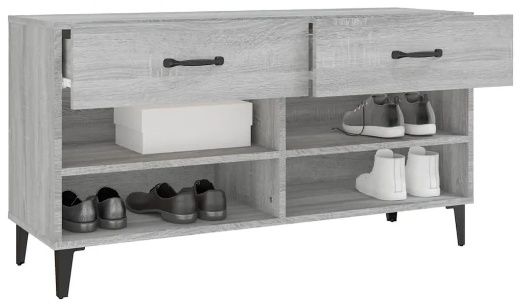 Sapateira 102x35x55 cm derivados de madeira sonoma cinza