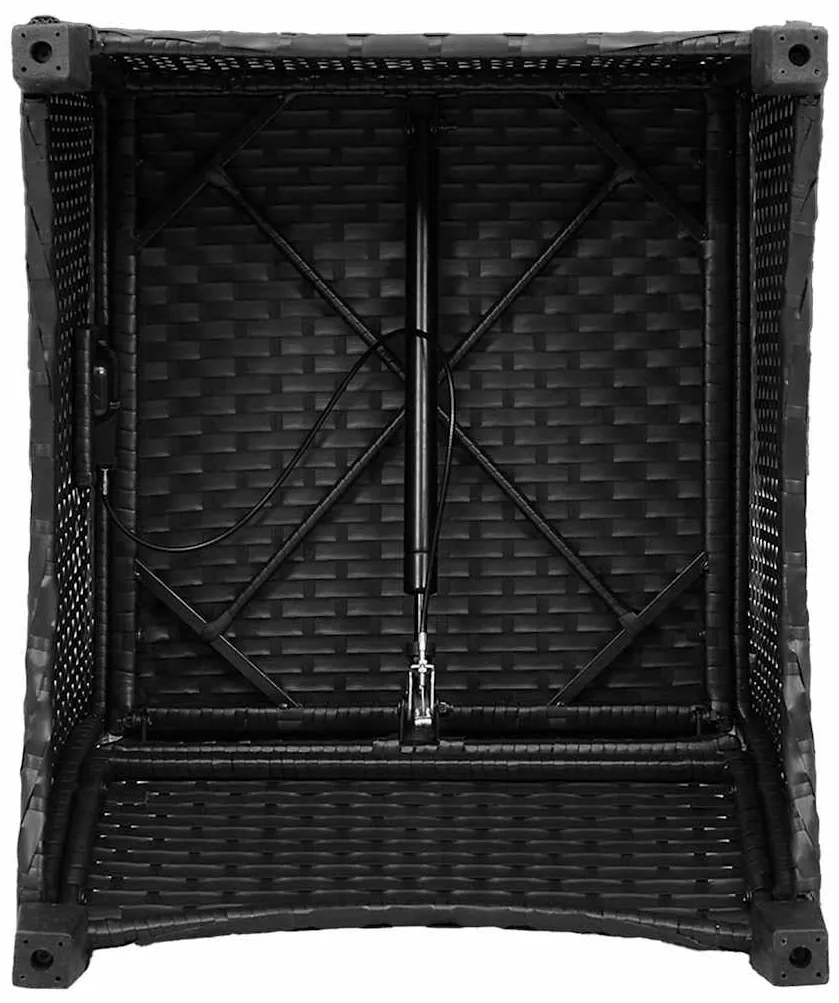Cadeira Reclinável vidaXL com Almofada Rattan Preto