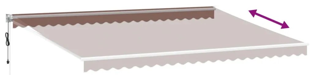 Toldo retrátil automático 500x300 cm castanho