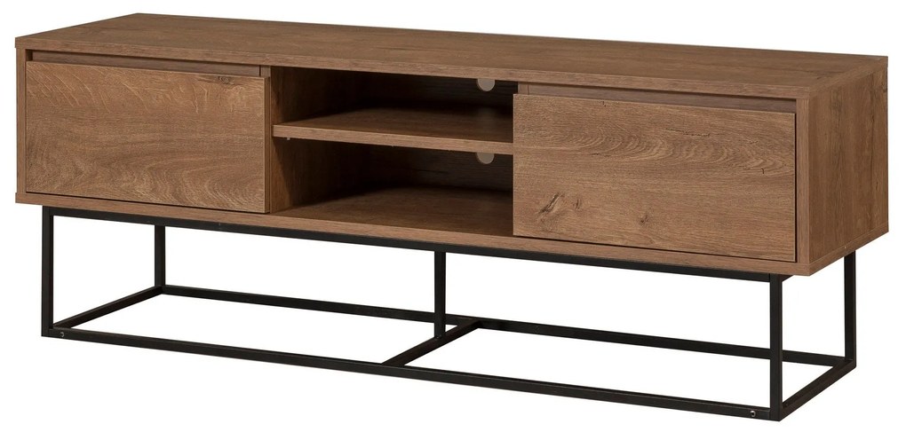 Conjunto de Mobiliário de Sala de Estar Laxus – Nogueira Preta – TV: 1
