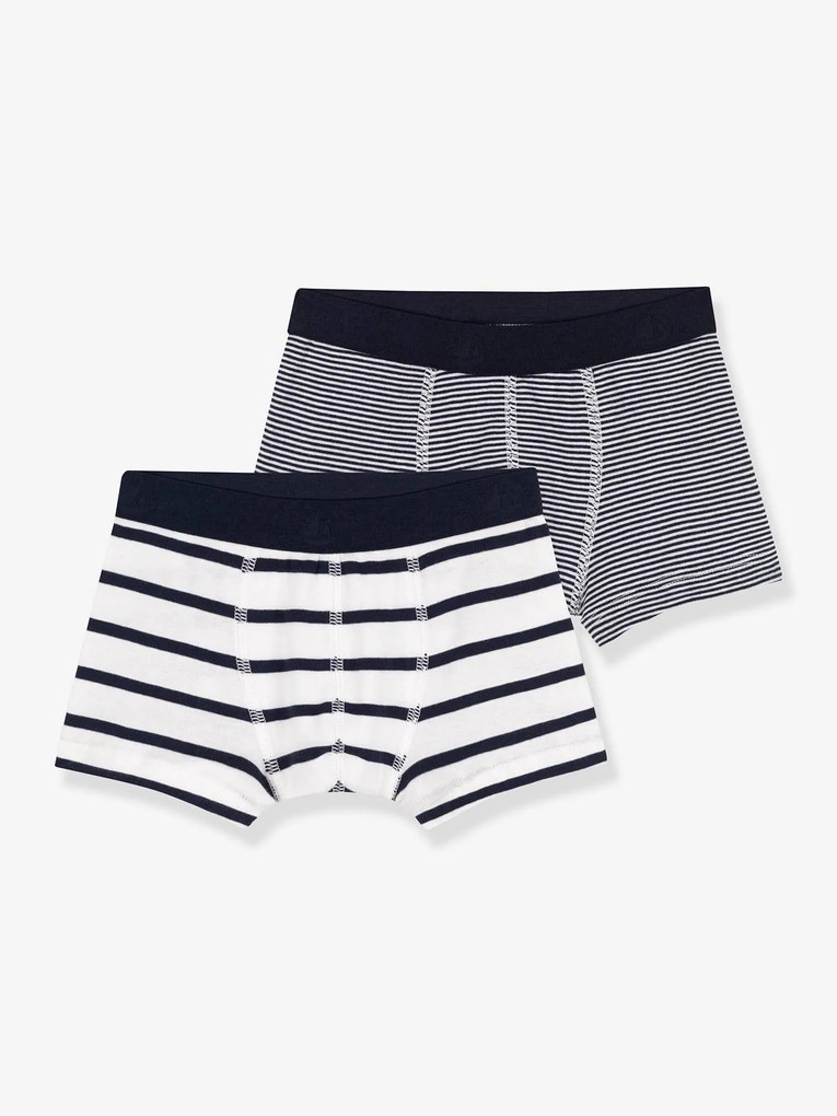 Lote de 2 boxers às riscas, da Petit Bateau lote branco