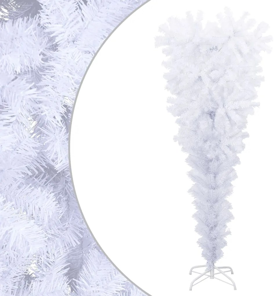 vidaXL Árvore de Natal artificial invertida com suporte 150 cm branco
