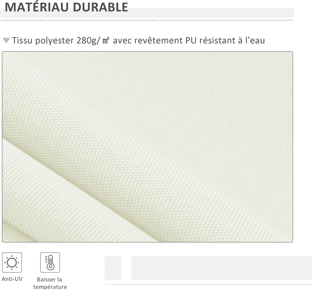 Toldo manual retrátil 295 x 245 cm para terraço, com manivela, ângulo ajustável entre 45° e 85°, em alumínio e poliéster 280 g/m², para terraço, varan