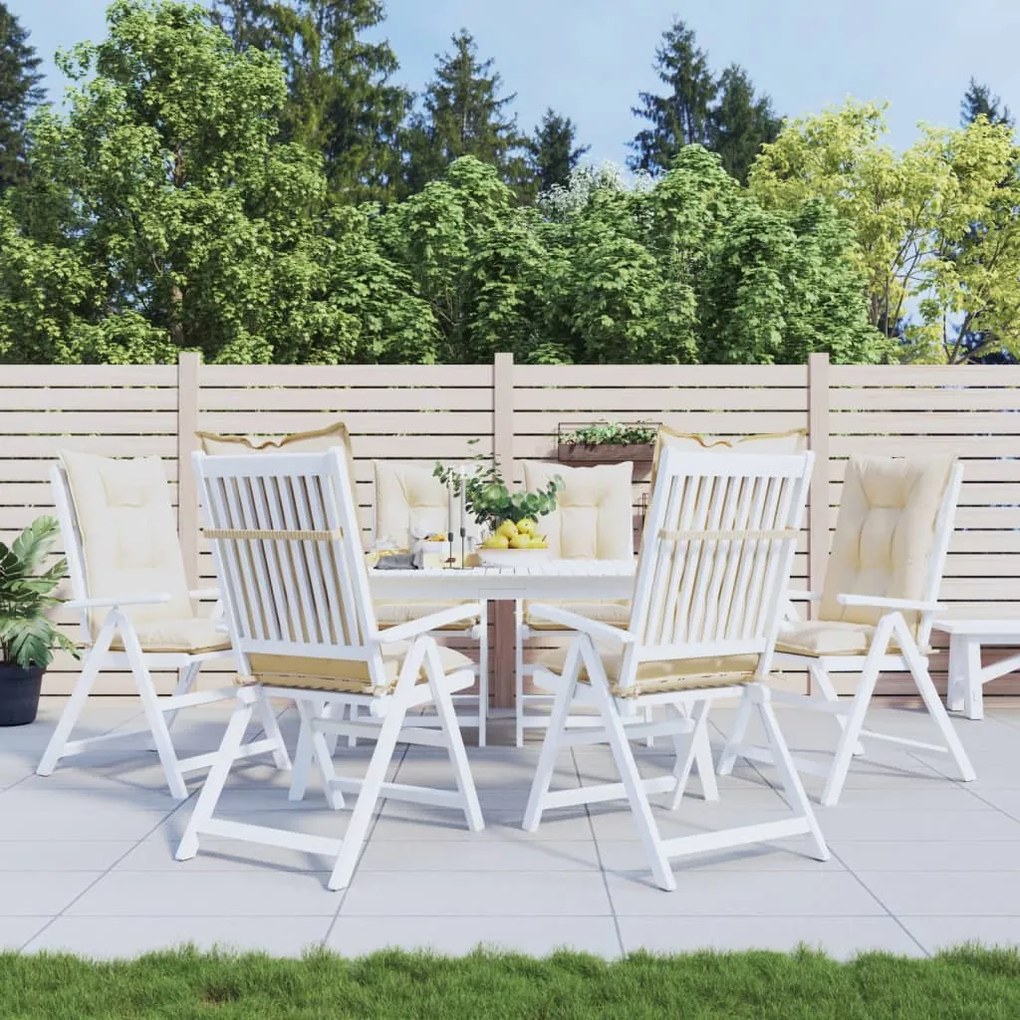 vidaXL Almofadões para cadeiras altas de jardim 6 pcs tecido bege