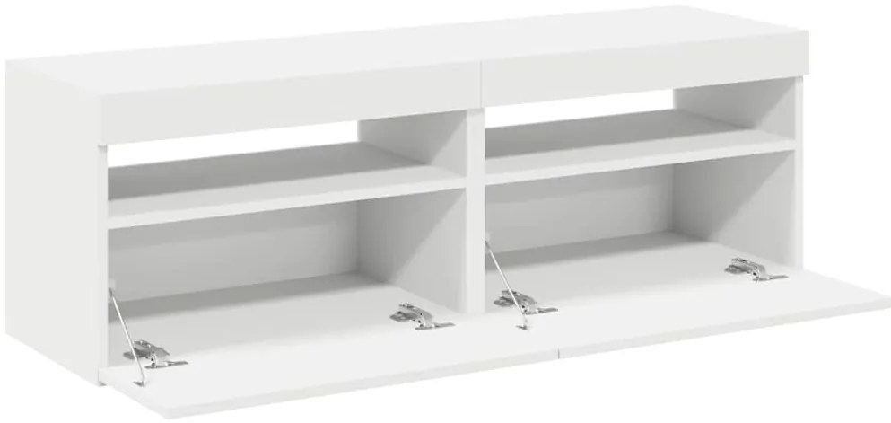 Móveis de TV com luzes LED 2 pcs 60x35x40 cm branco