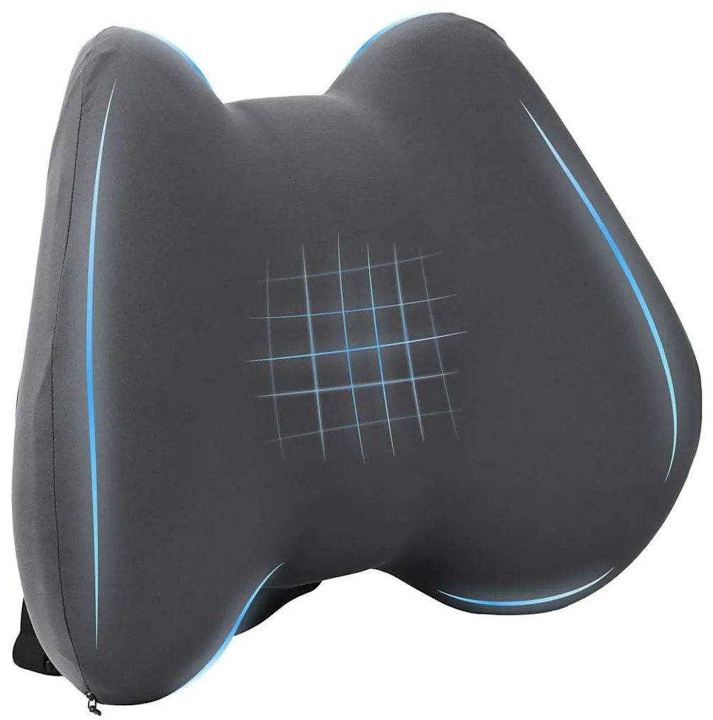 vidaXL Travesseiro para Costas Cinzento 40 x 32 x 14 cm Poliéster