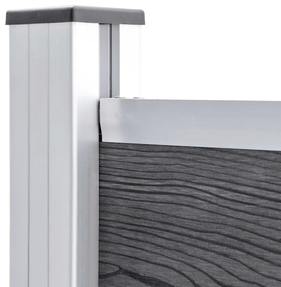 Conjunto painel de cerca 526x146 cm WPC cinzento