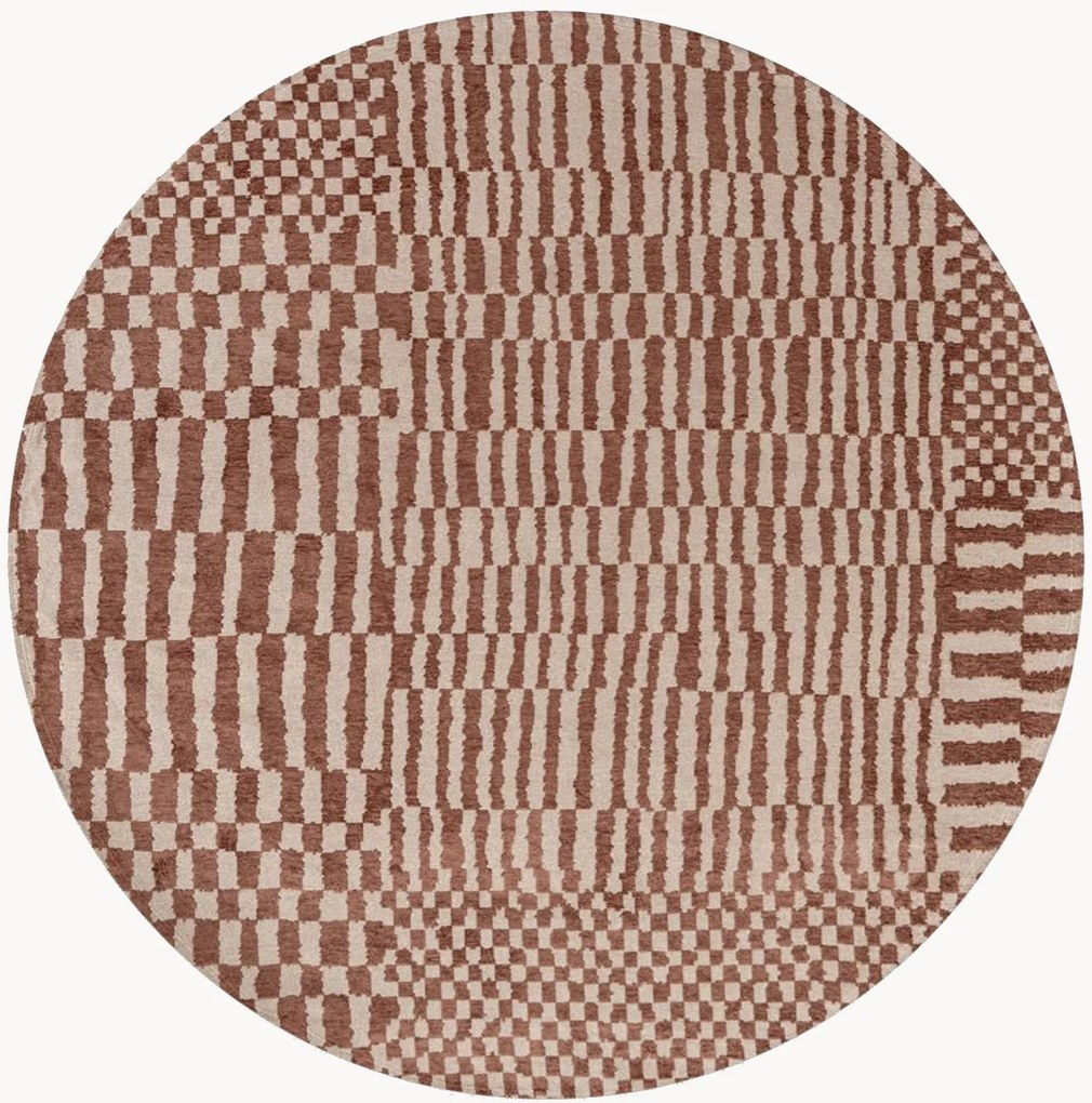 Tapete redondo jacquard de tecelagem plana Berber