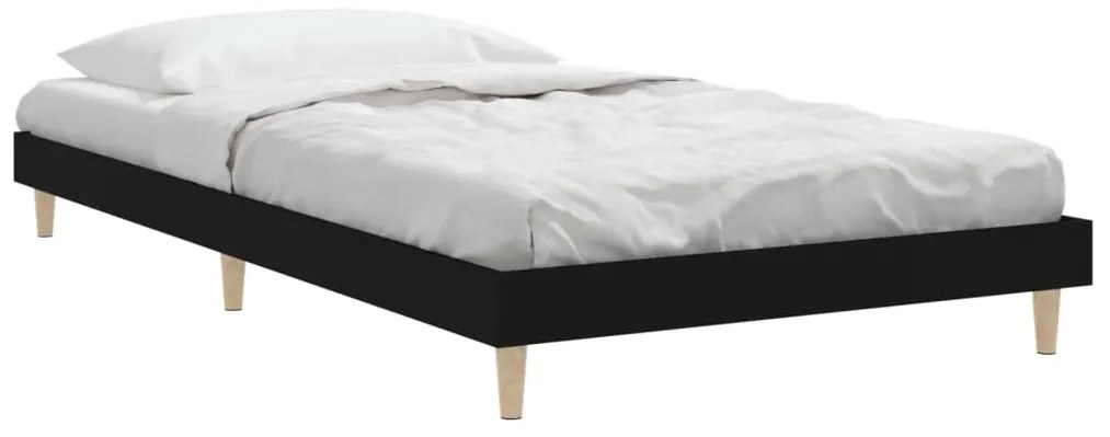 Estrutura de cama 90x200 cm derivados de madeira preto