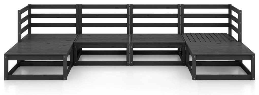 6 pcs conjunto lounge de jardim pinho maciço