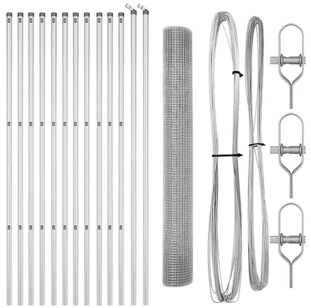 Cerca de Arame Soldado com 13 Postes 1.4x25 m Aço Galvanizado