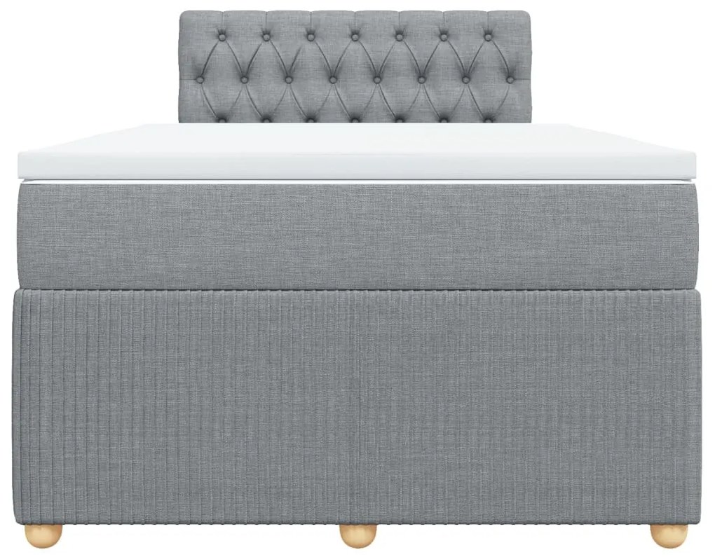 Cama boxspring com colchão 120x190 cm tecido cinzento-claro