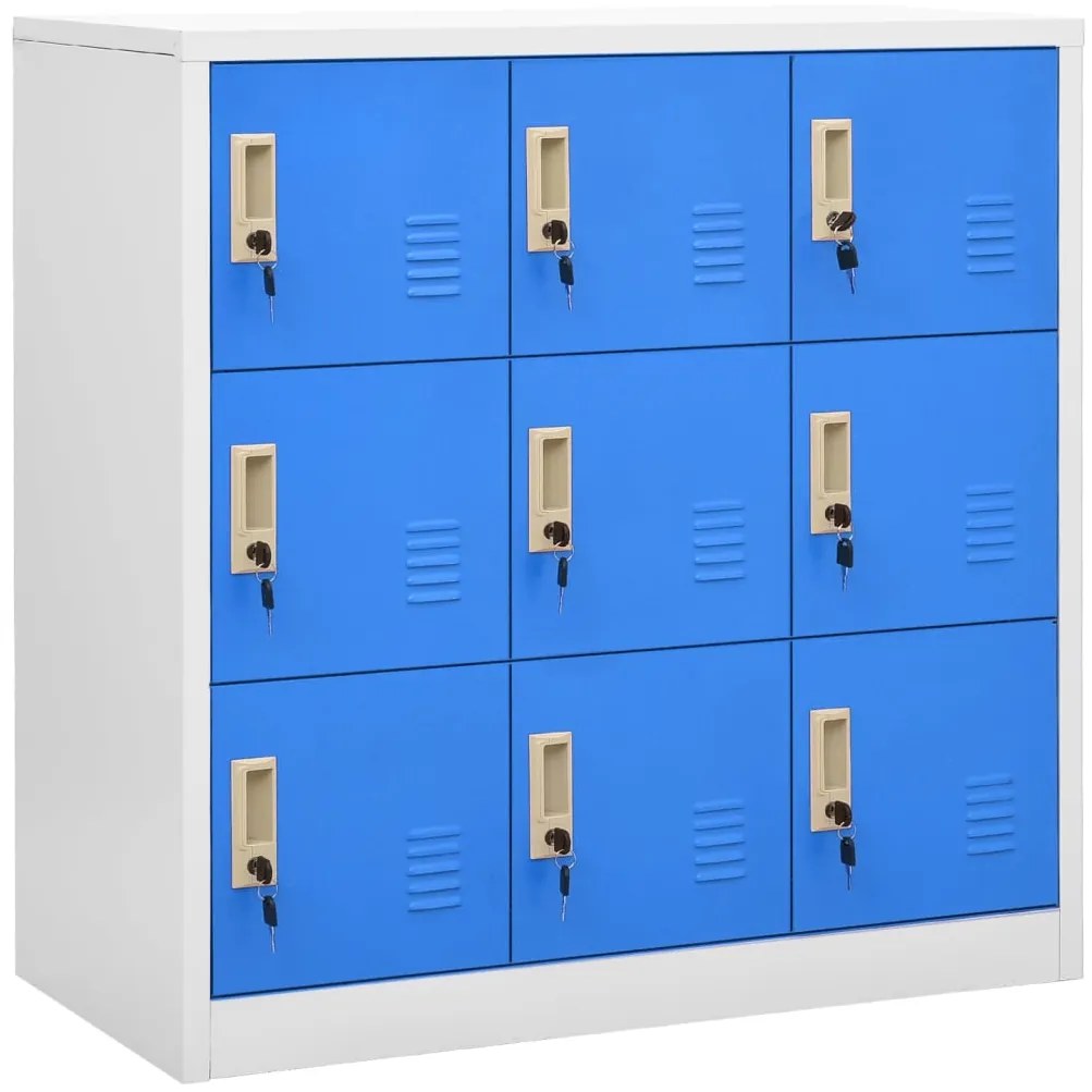 Cacifos 2 pcs 90x45x92,5 cm aço cinzento-claro e azul