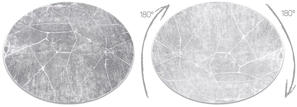 Tapete MEFE moderno  Circulo 2783 Mármore  - Structural dois níveis de lã cinza cinzento