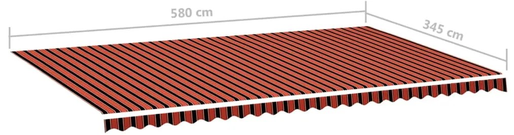 Tecido de substituição para toldo 6x3,5 m laranja e castanho