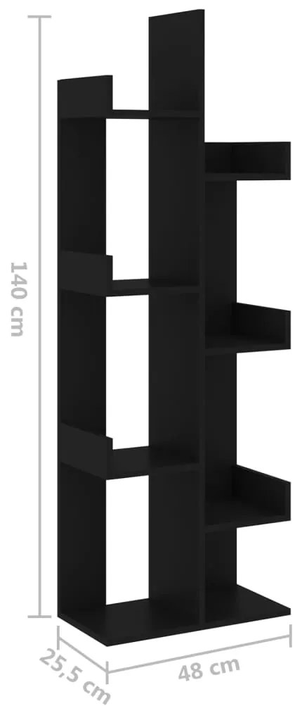 Estante 48x25,5x140 cm contraplacado preto