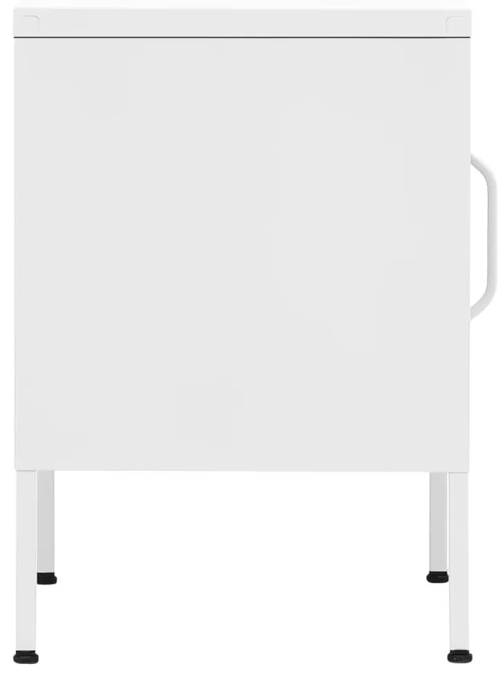 Mesas de cabeceira 2 pcs 35x35x51 cm aço cor branco