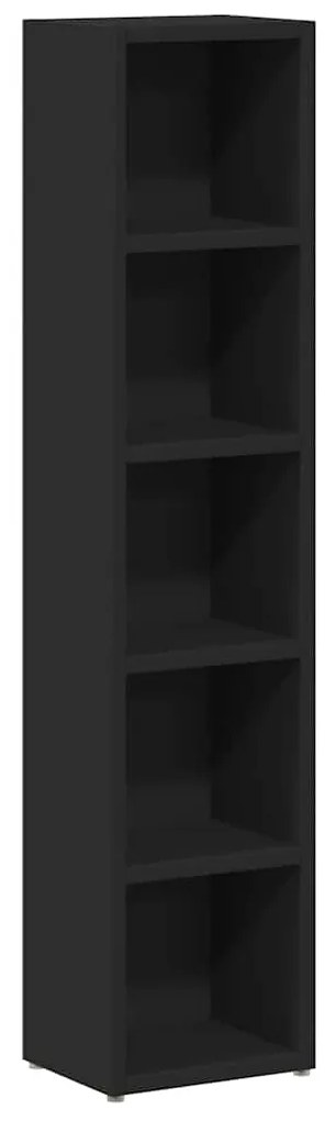 Armários para CD 2 pcs 21x16x93,5 cm contraplacado preto