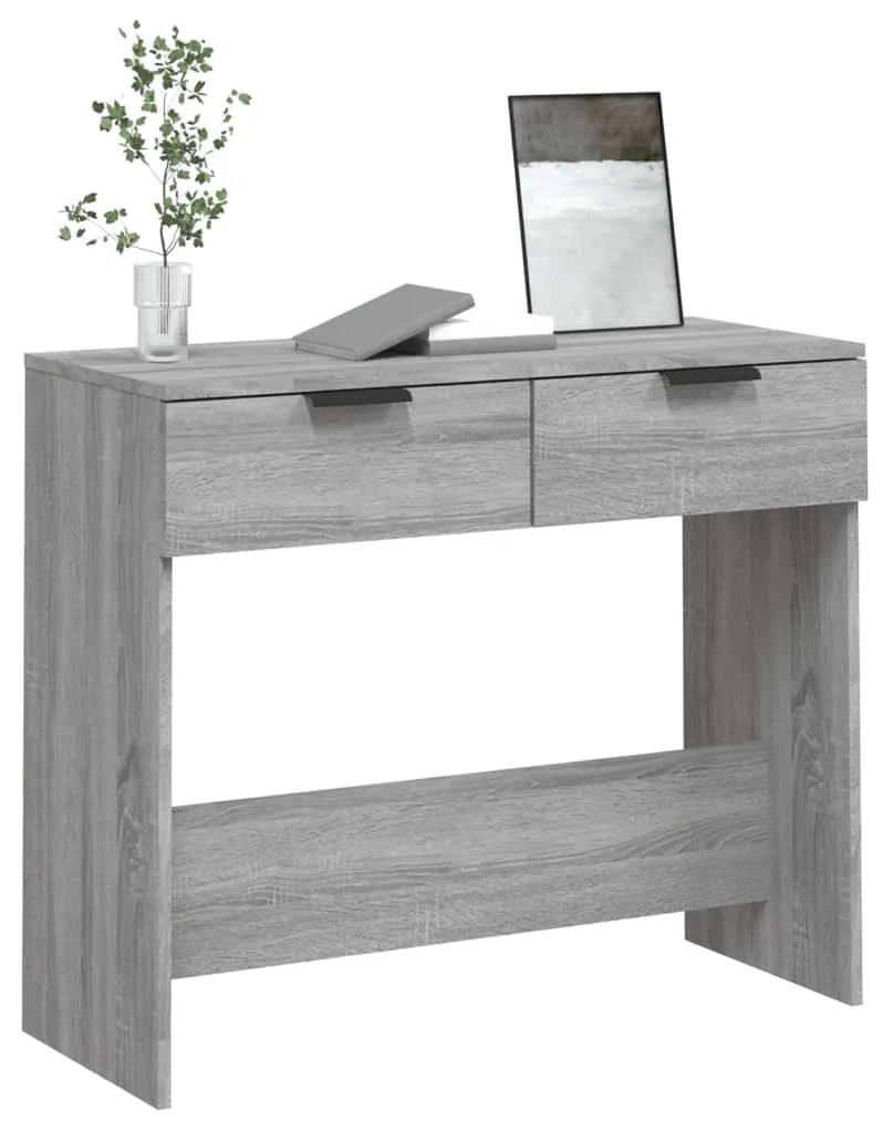 Mesa consola 90x36x75 cm derivados de madeira cinzento sonoma