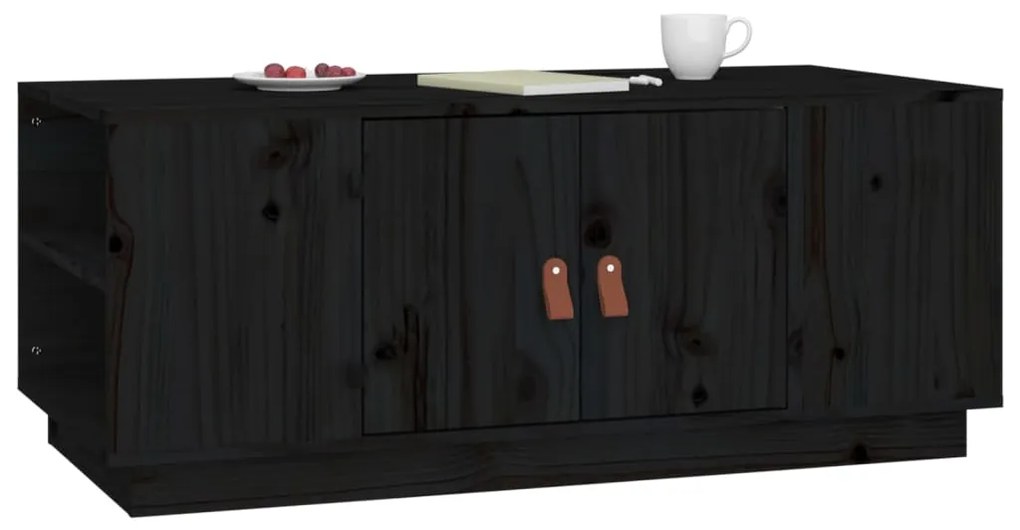 Mesa de centro 100x50x41 cm pinho maciço preto