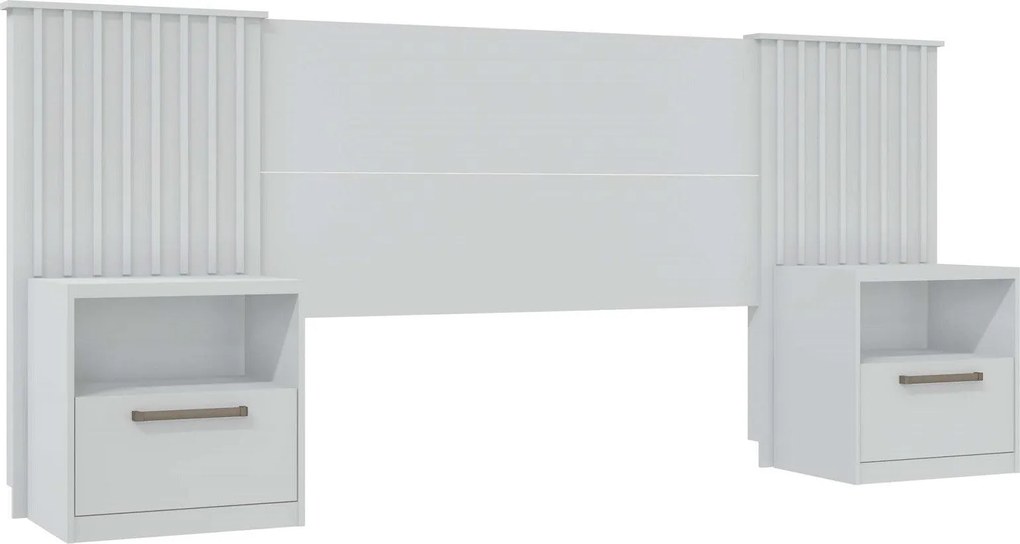 Cabeceira de Cama LUCHIA – Extensível + 2 Mesas de Cabeceira – MDP Bra