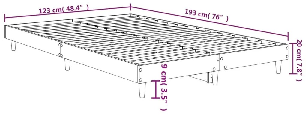 Estrutura cama s/ colchão derivados de madeira carvalho fumado