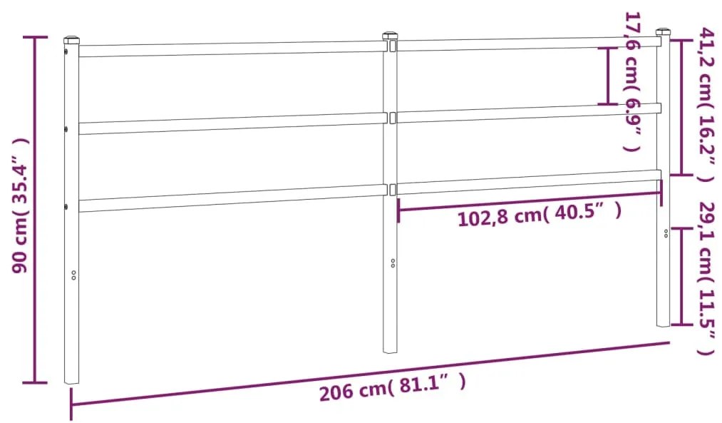 Cabeceira de cama 200 cm metal preto
