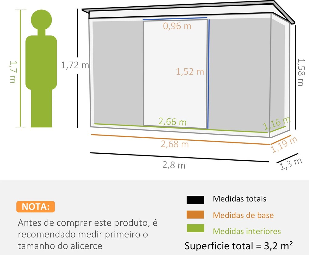 Casetta Grigia – Abrigo de Jardim em Aço Galvanizado Cinza 3,46 m² com