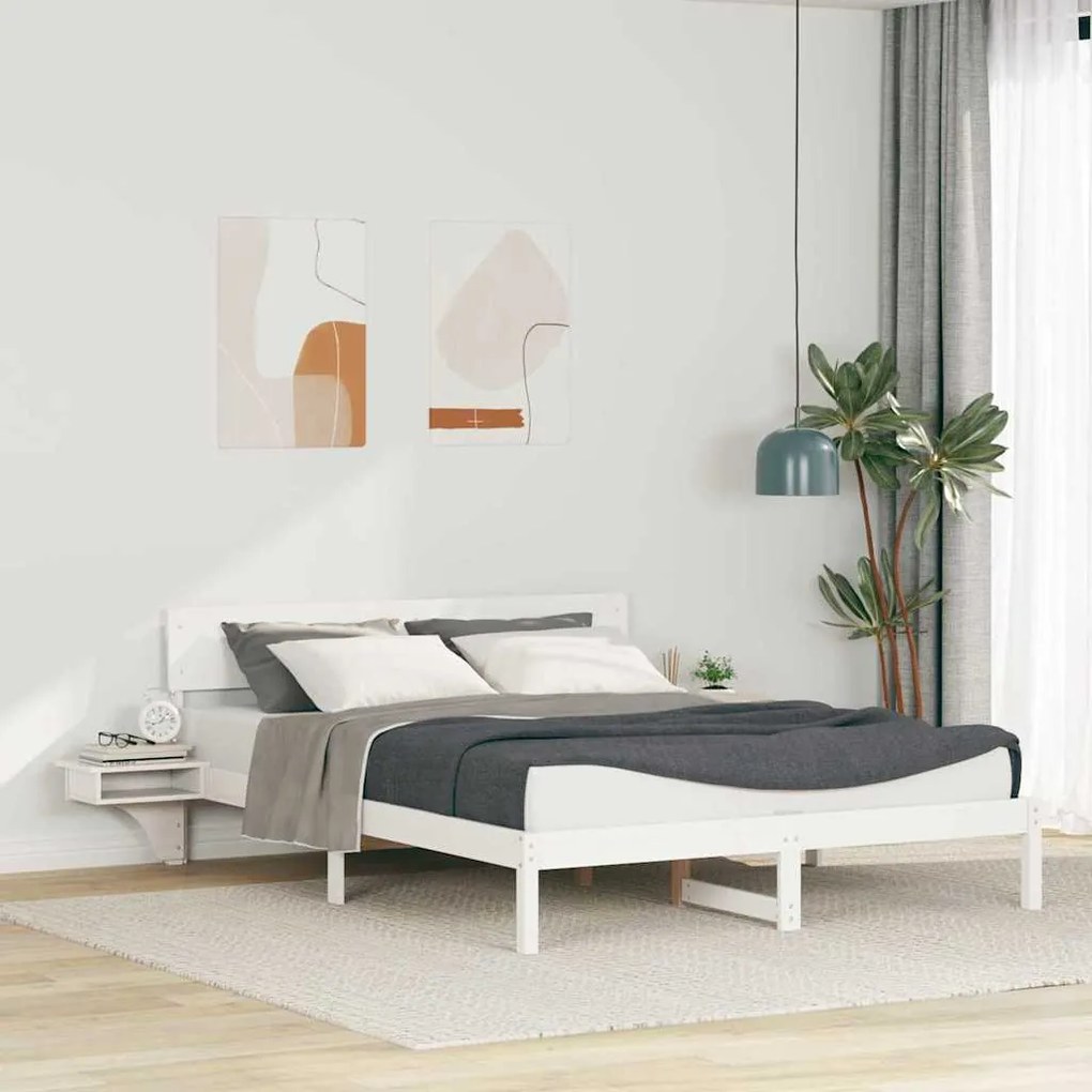 vidaXL Estrutura da Cama com cabeceira Branco 160 x 200 cm