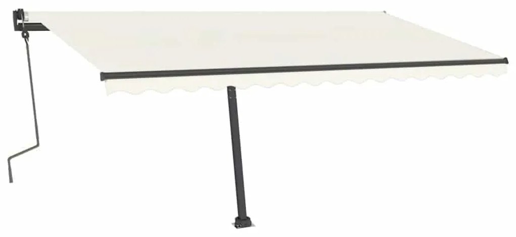 Toldo retrátil manual com LED 400x300 cm cor creme