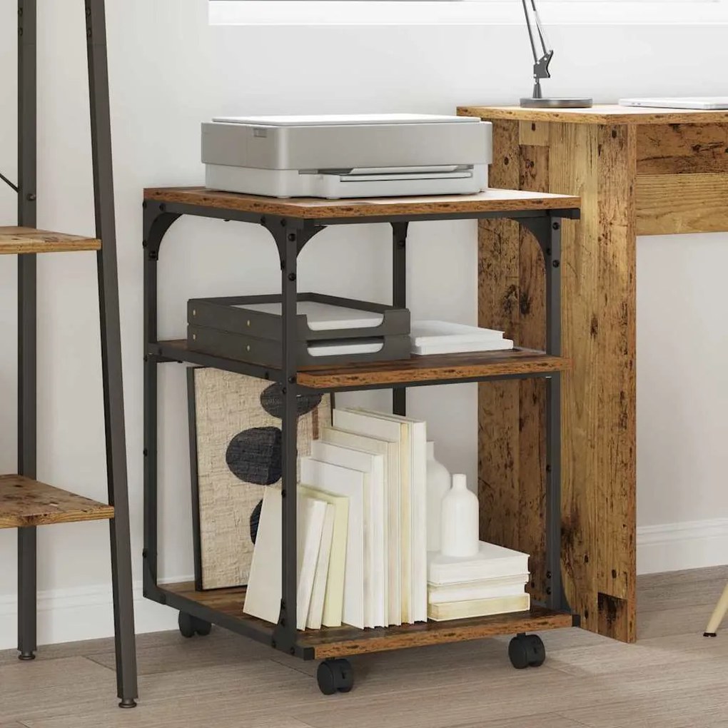 vidaXL Suporte para Impressora Madeira Antiga 43 x 48 x 64 cm