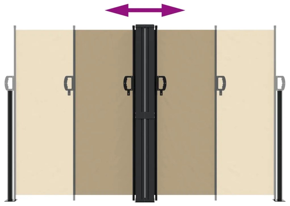 Toldo lateral retrátil 160x1200 cm bege