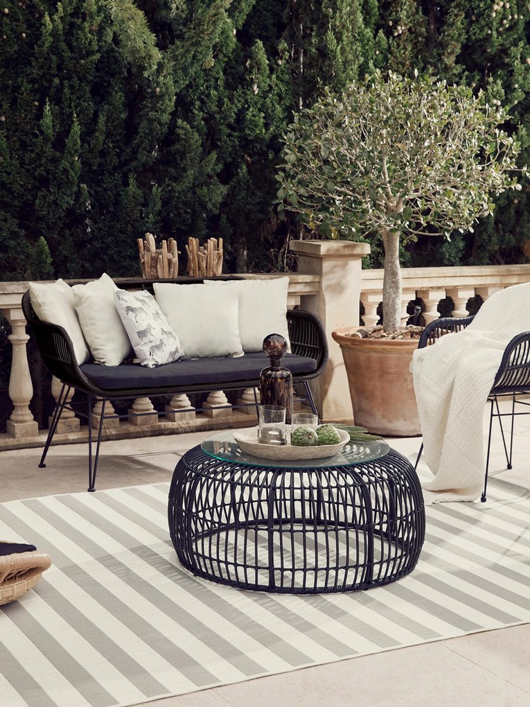 Banco de jardim em vime sintético Costa