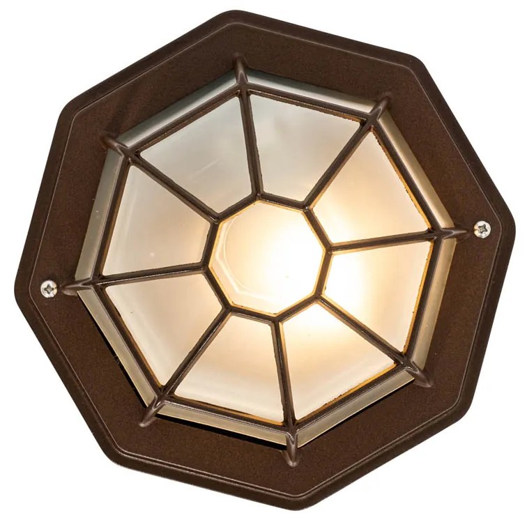 Luminária de teto rústica castanho ferrugem 21,3 cm IP44 - Bri Rústico