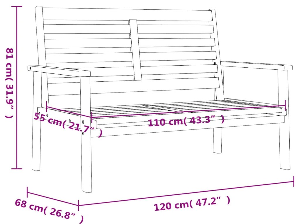 3 pcs conjunto lounge de jardim madeira de acácia maciça