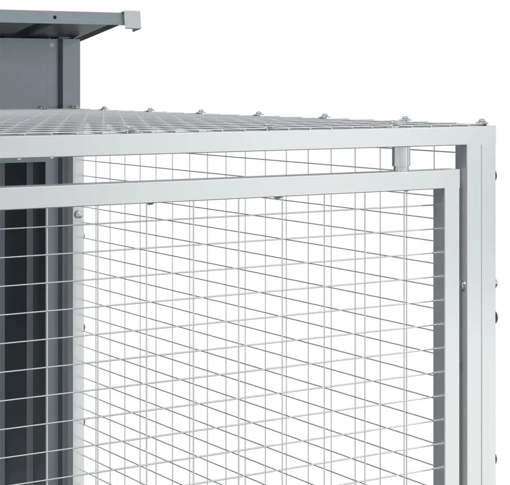 Casota p/ cães c/ parque 153x194x110 cm aço galvaniz. antracite