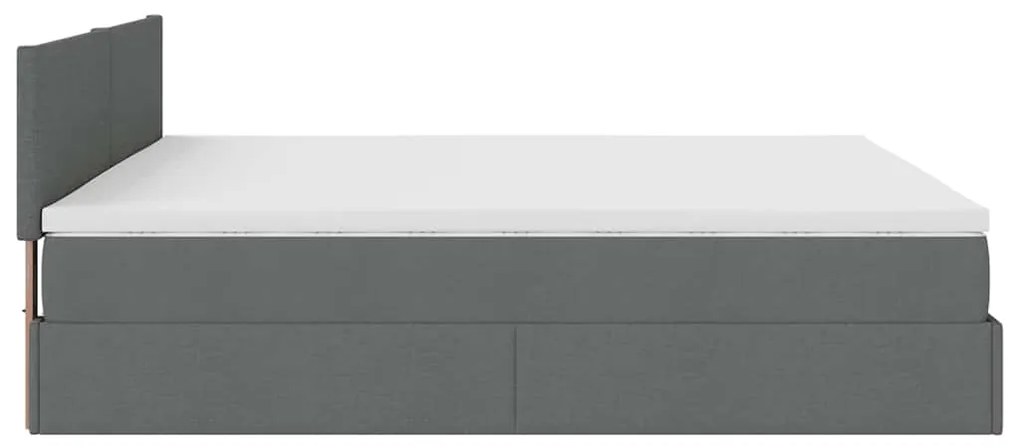 Estrutura de cama otomana com colchão 180x200cm cinzento escuro