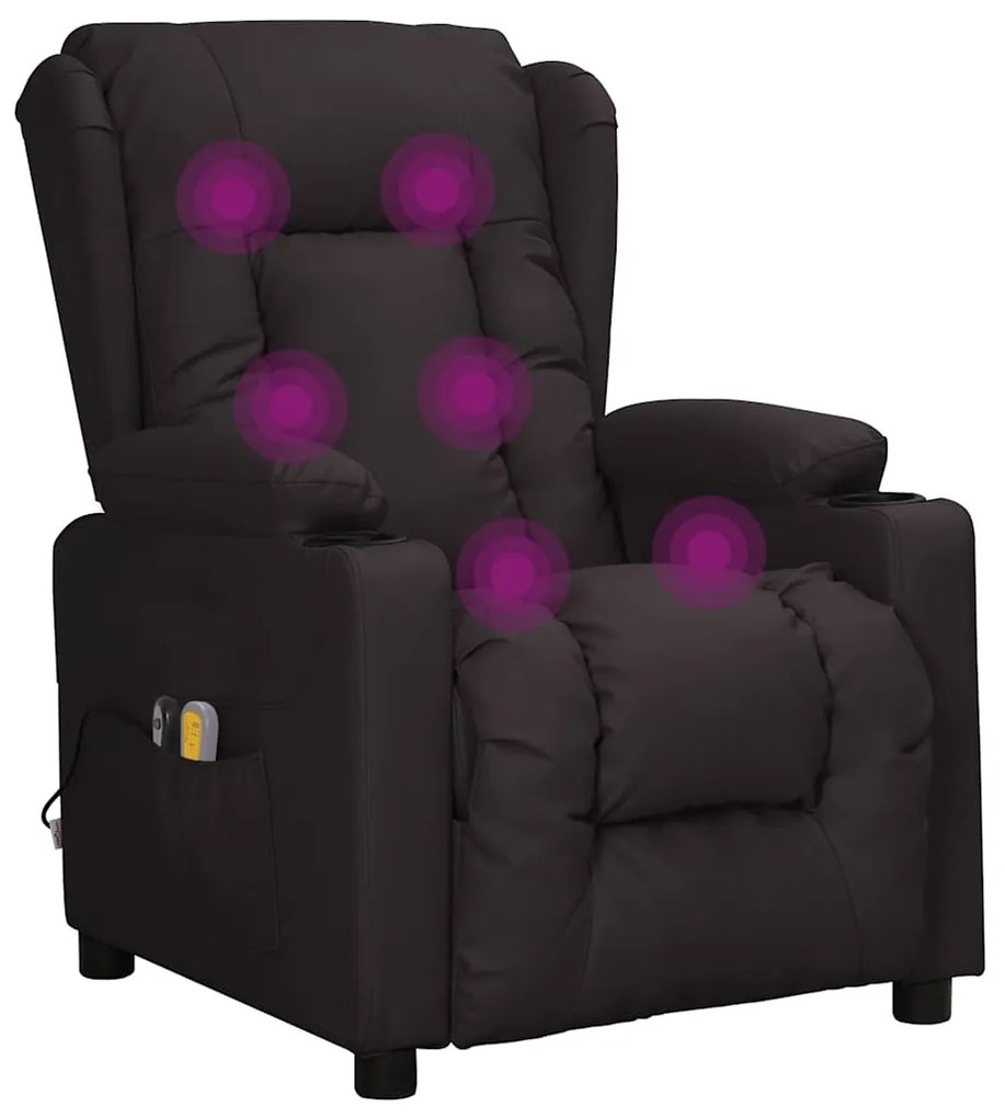 Poltrona de massagens elétrica couro artificial preto