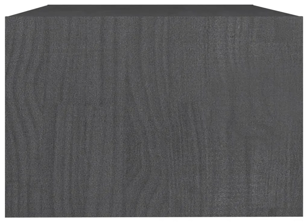 Mesa de centro 75x50x33,5 cm madeira de pinho maciça cinzento