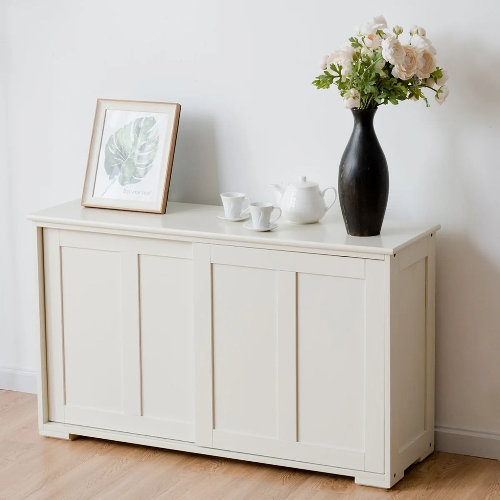 Aparador "SVEN" com Portas de Correr – Bege, MDF – 106,5 x 33 x 60 cm