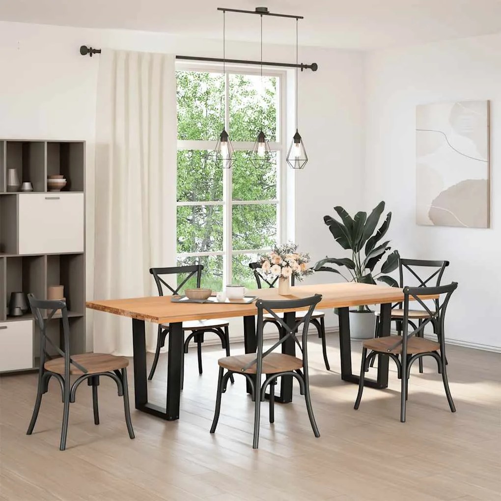 Pernas para mesa de jantar em V 3 peças, preto, 70x(72-73,3) cm, aço