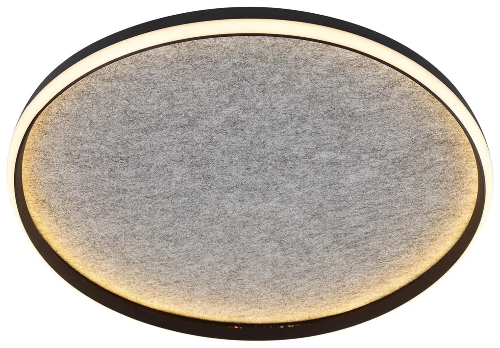 Plafon de design preto com feltro incluindo LED regulável em 3 níveis - Xavi Felt Design