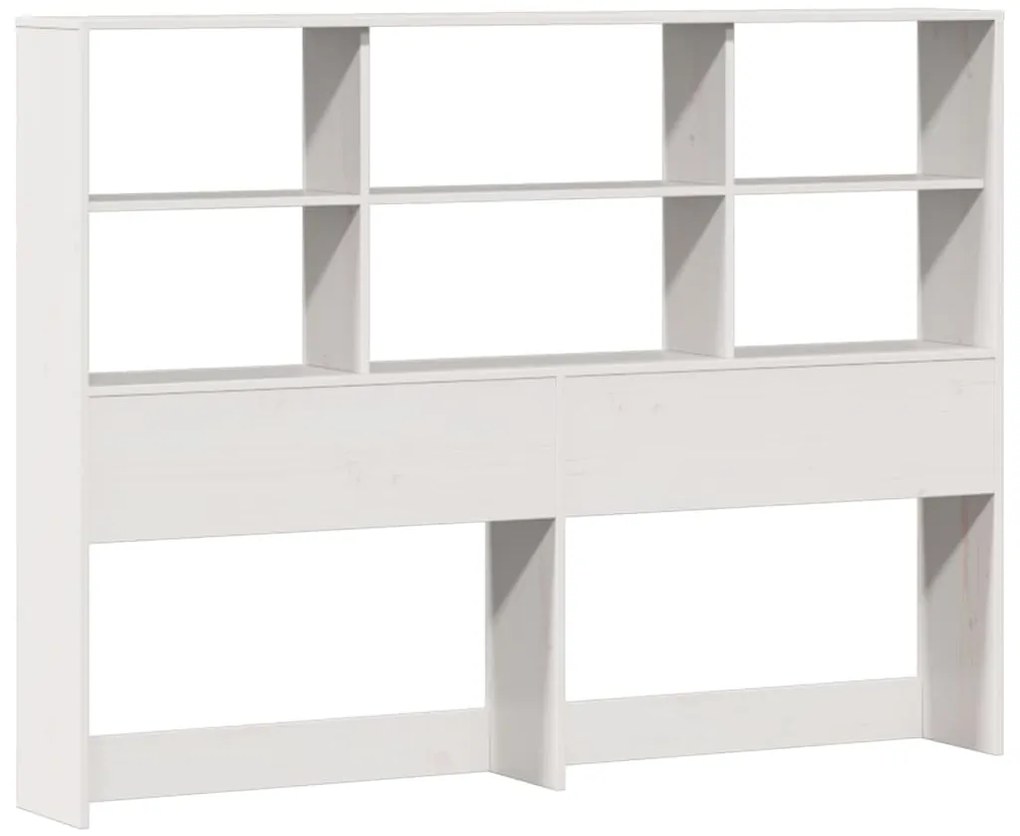 Cama com estante sem colchão 120x200 cm pinho maciço branco