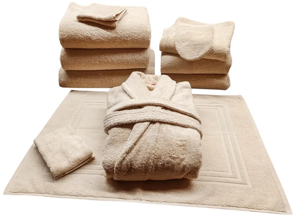 Toalhas hotéis, spas, centros de estética, piscina - 100% algodão: Taupe 10 unidades / roupão / tamanho S