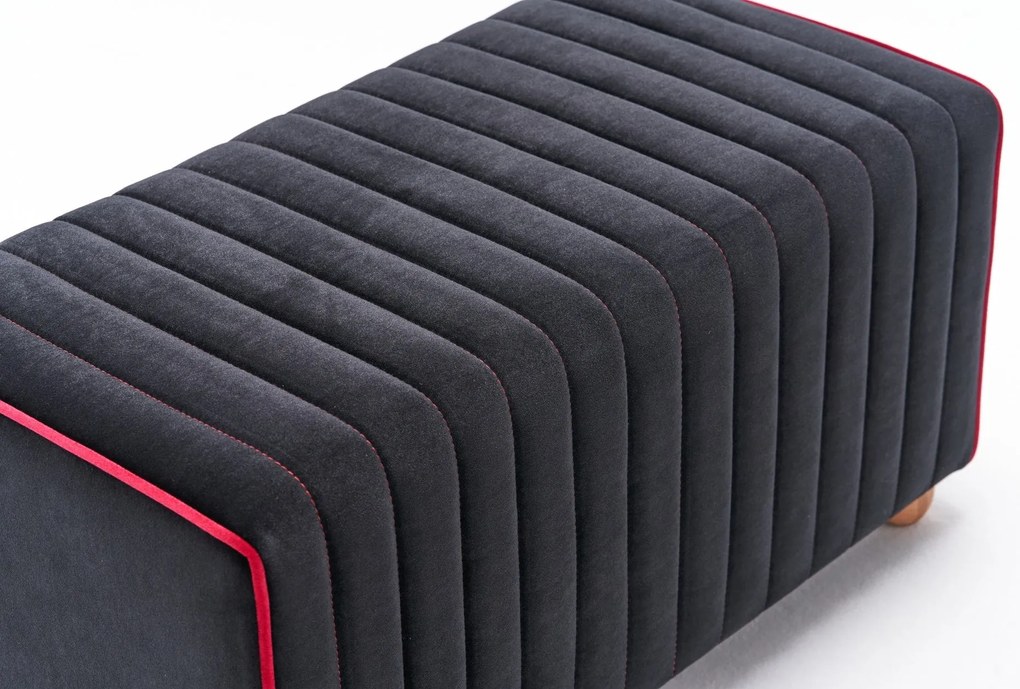 Pouffe Mabel – Anthracite/Pink – 80x40x40 cm