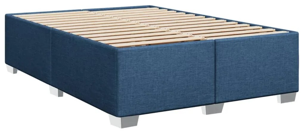 Cama com molas/colchão 140x200 cm tecido azul