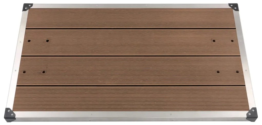48204 vidaXL Base chuveiro p/ exterior 110x62 cm WPC aço inoxidável castanho